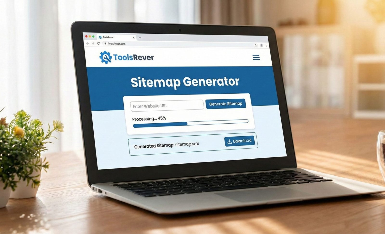 Interface of the online Sitemap Generator for creating XML site maps.