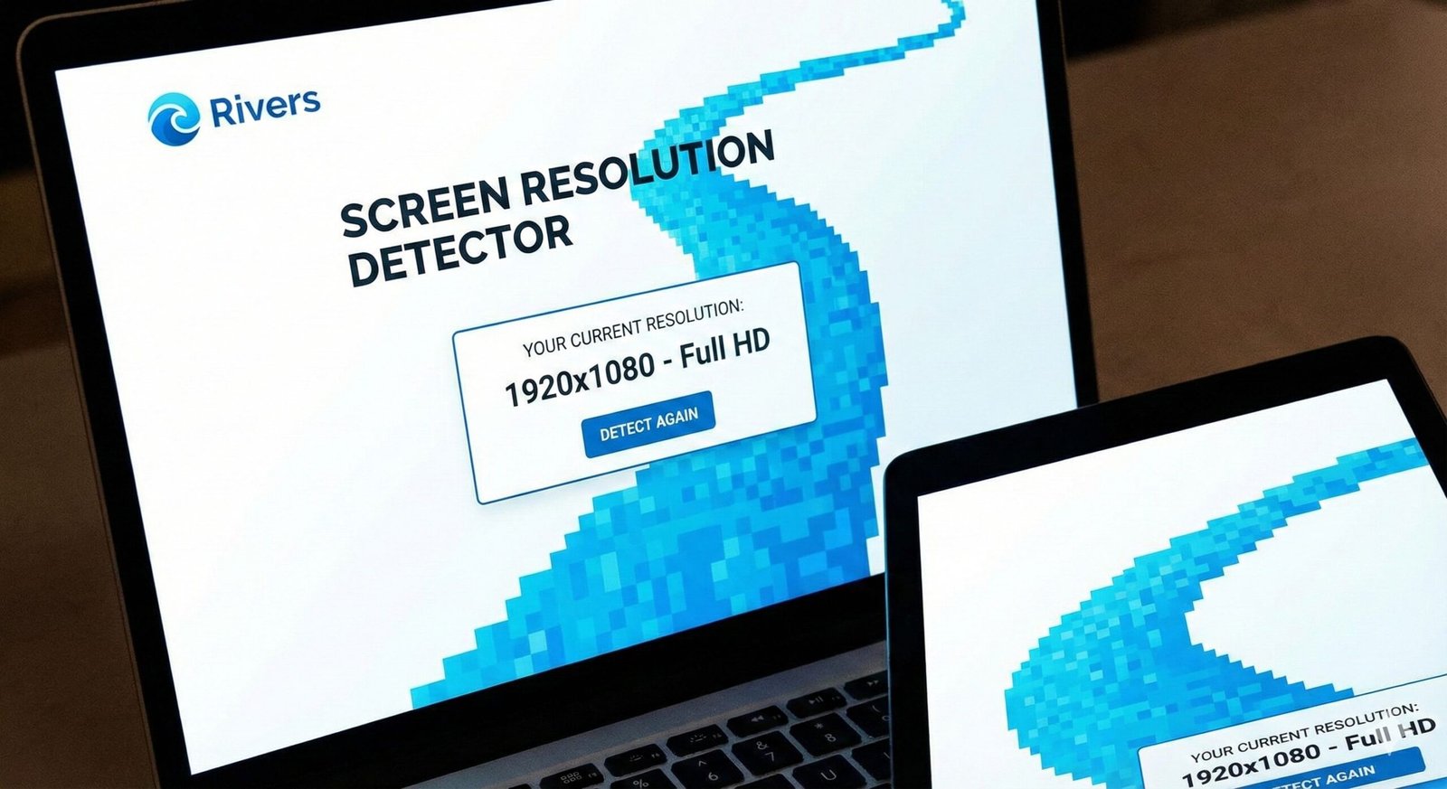 Free online screen resolution detector and display size checker tool.