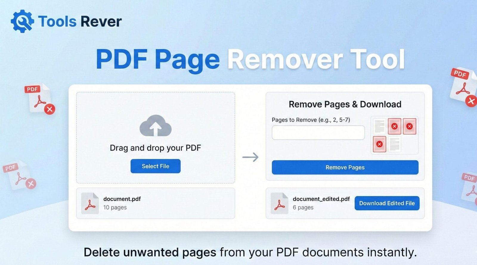 Free PDF Page Remover - Delete pages from PDF documents instantly