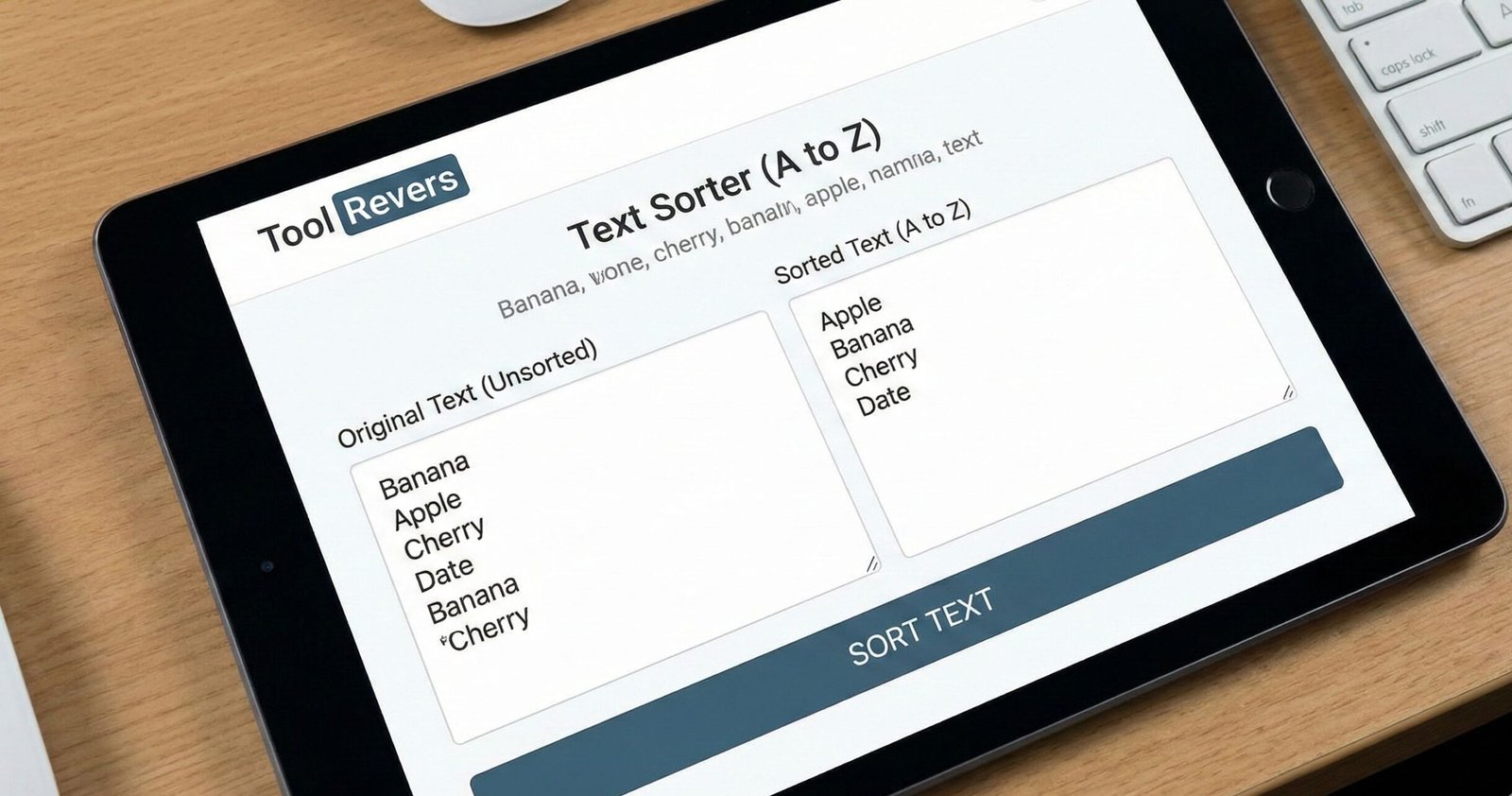 Icon symbol for the text sorter (A to Z) utility.