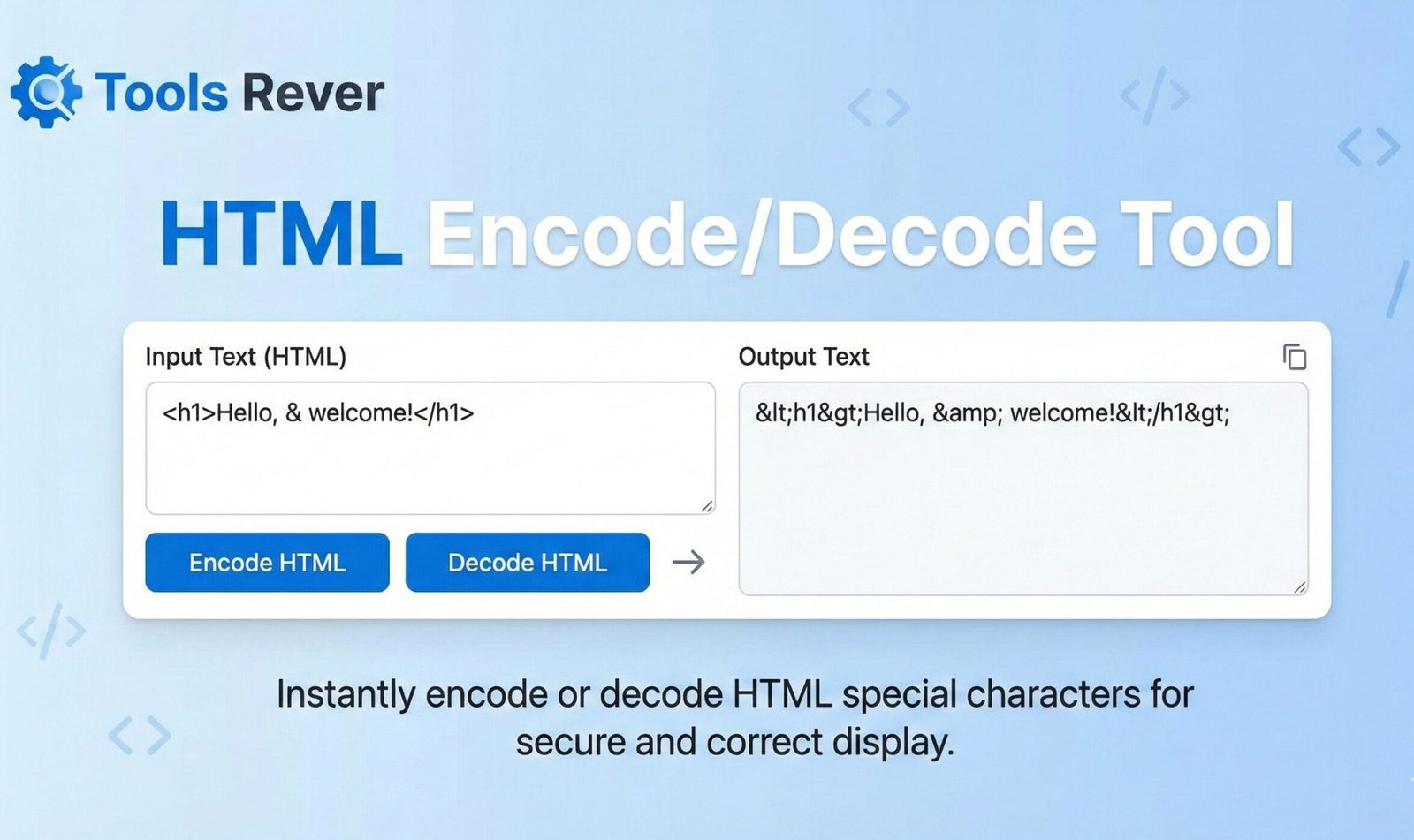 Online HTML Encode/Decode Tool icon for escaping special characters