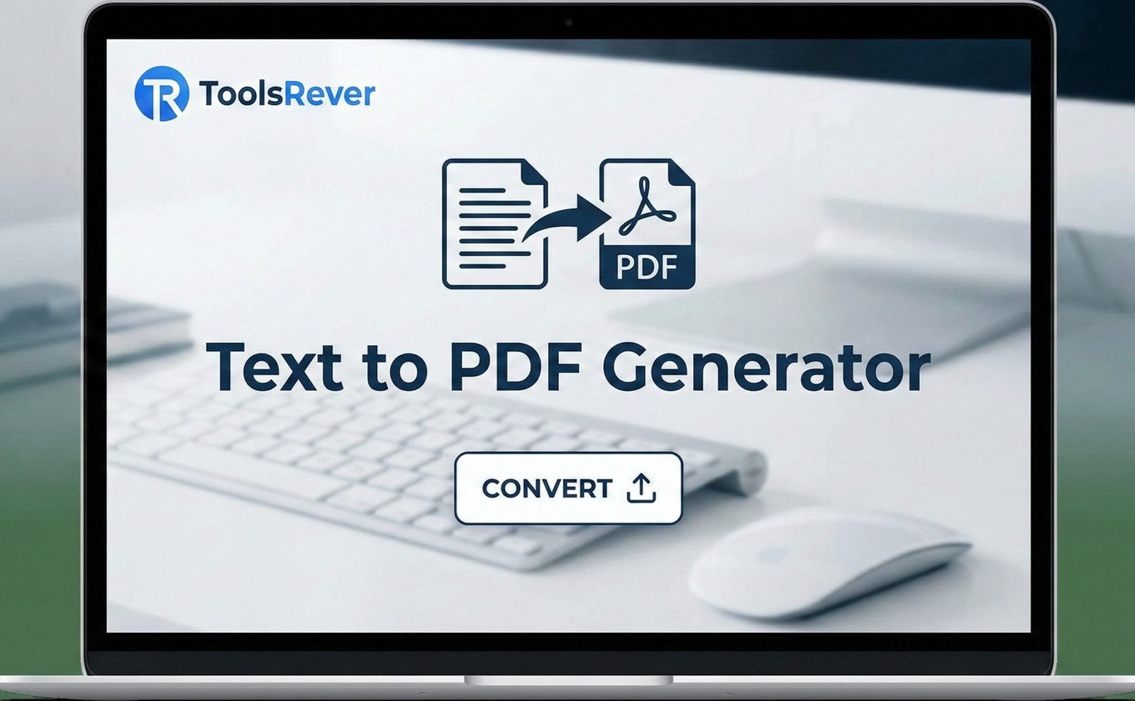 Text to PDF Generator tool interface for converting plain text to PDF documents.