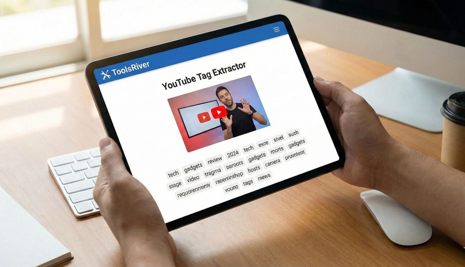 Free online YouTube tag extractor tool interface displaying hidden video keywords, meta tags, and competitor SEO analysis data.